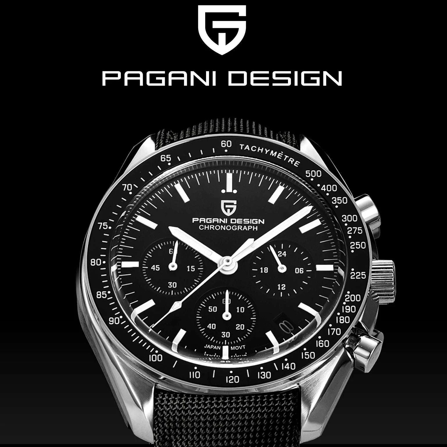 Pagani Design PD-1701 Moon Chronograph Quartz Watch 100M-Sky Blue / No / United States