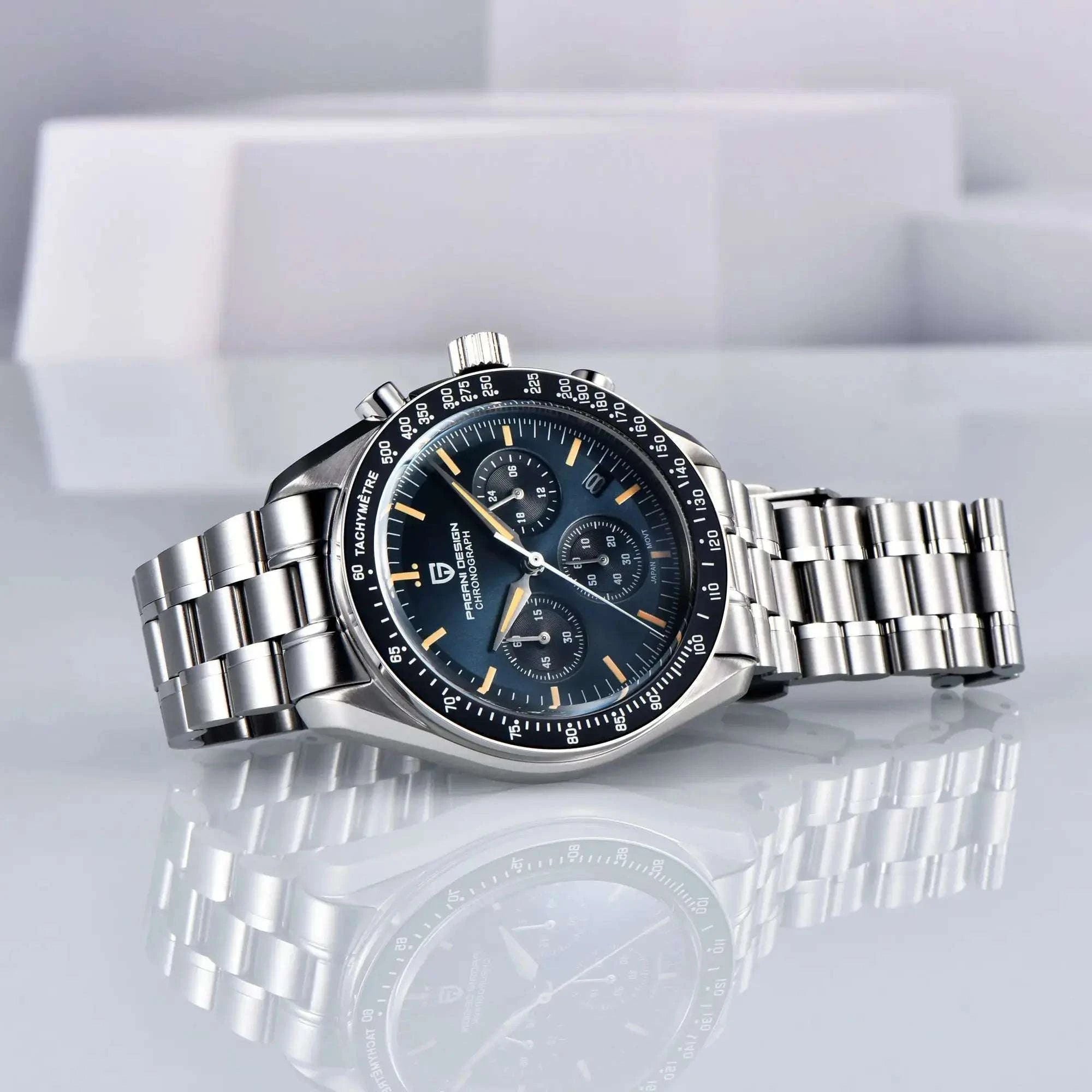 Pagani Design PD1701 Moonwatch Chronograph Sapphire Steel Watch-Blue N / United States
