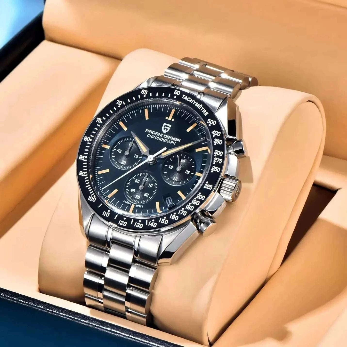 Pagani Design PD1701 Moonwatch Chronograph Sapphire Steel Watch-Blue N / United States