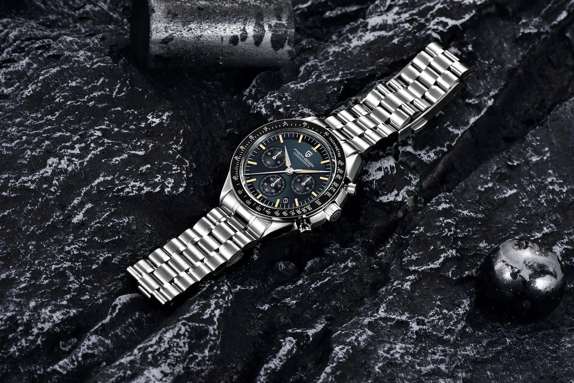 Pagani Design PD1701 Moonwatch Chronograph Steel Quartz Watch-Ice Blue / spain