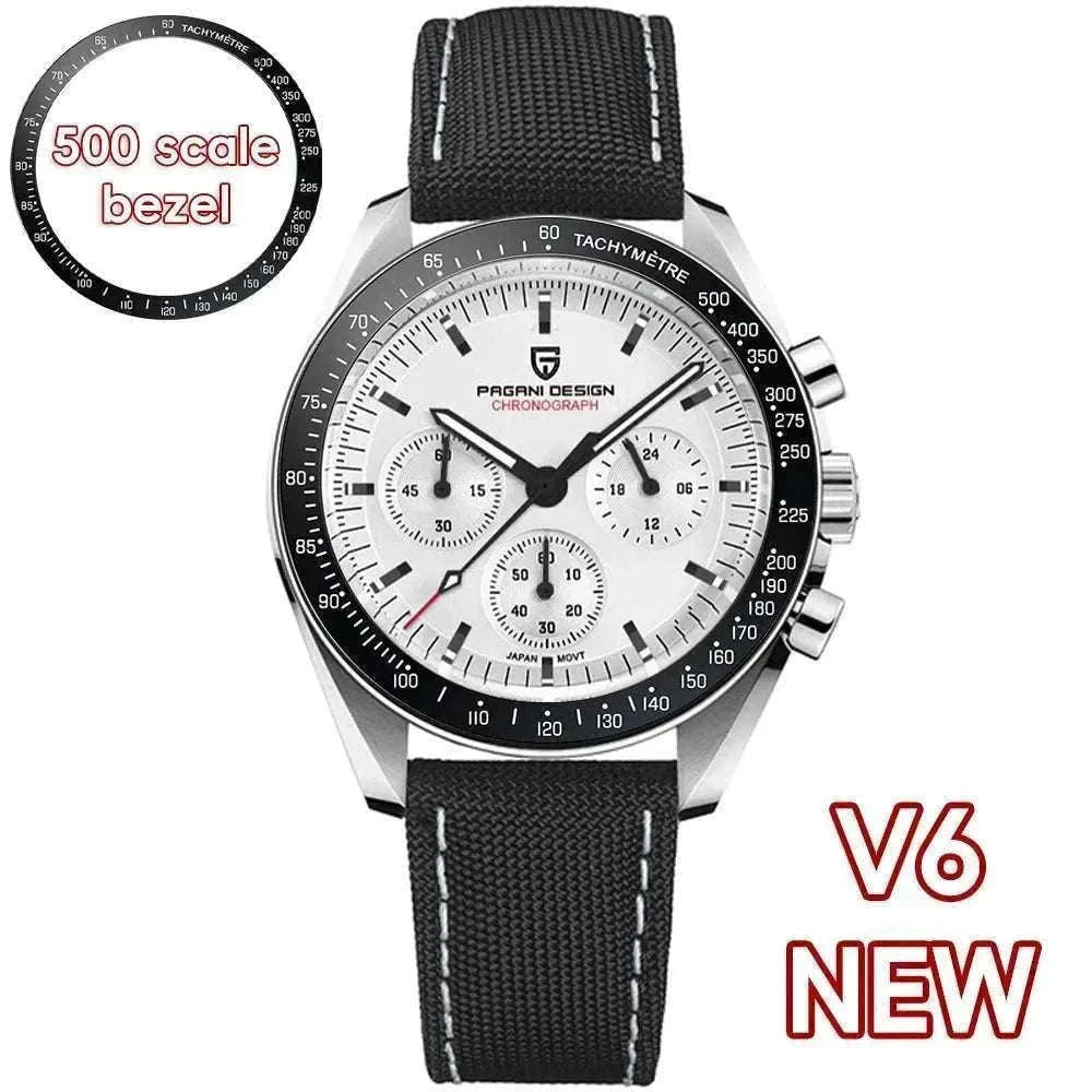 Pagani Design PD1701 Moonwatch Chronograph Steel Quartz Watch-Ice Blue / spain