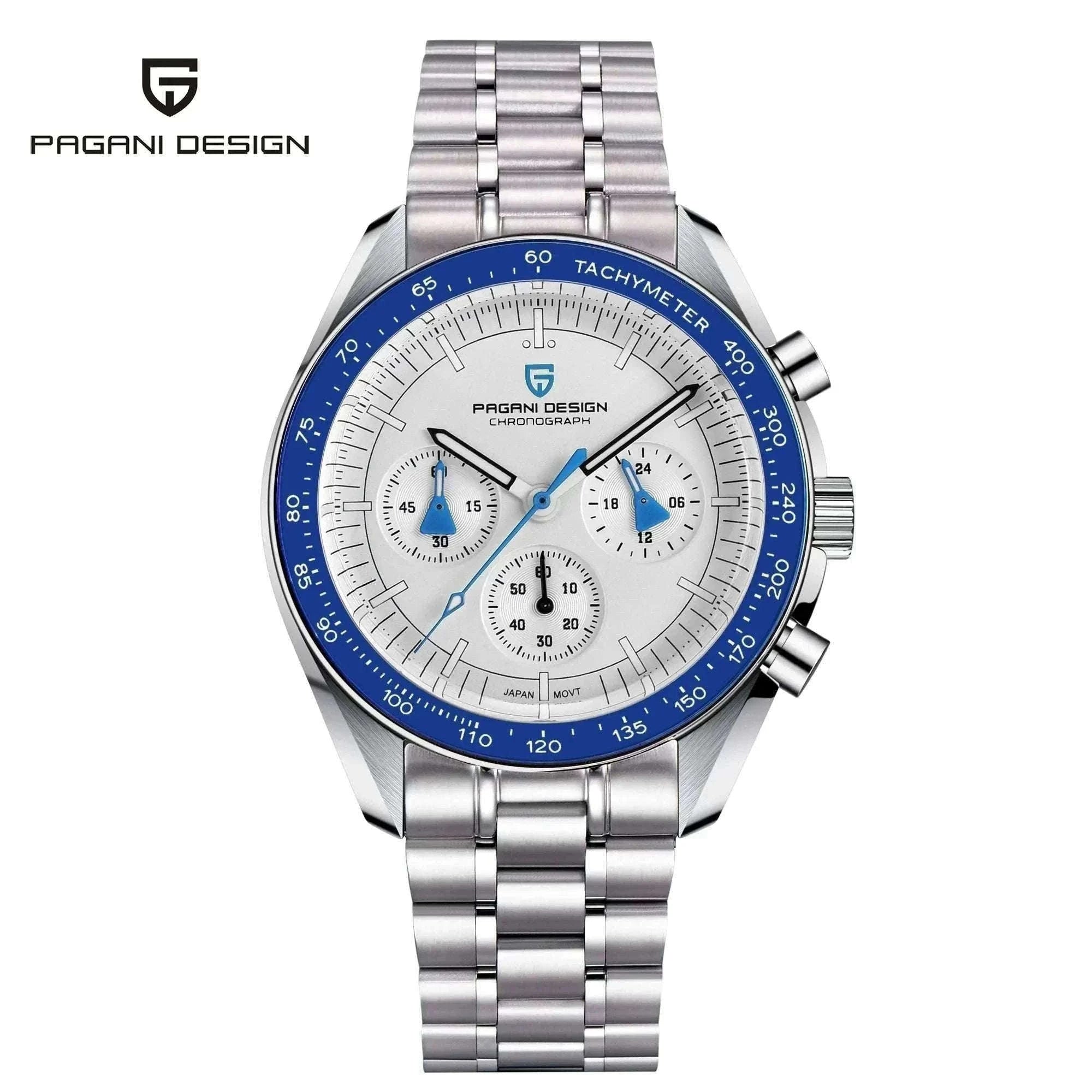 Pagani Design PD1701 Moonwatch Chronograph Steel Quartz Watch-Ice Blue / spain
