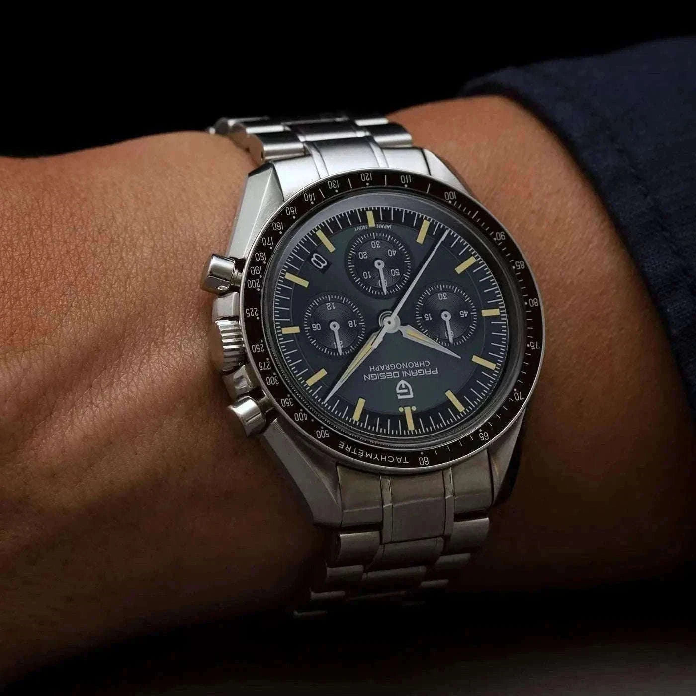 Pagani Design PD1701 Moonwatch Chronograph Steel Quartz Watch-Ice Blue / spain