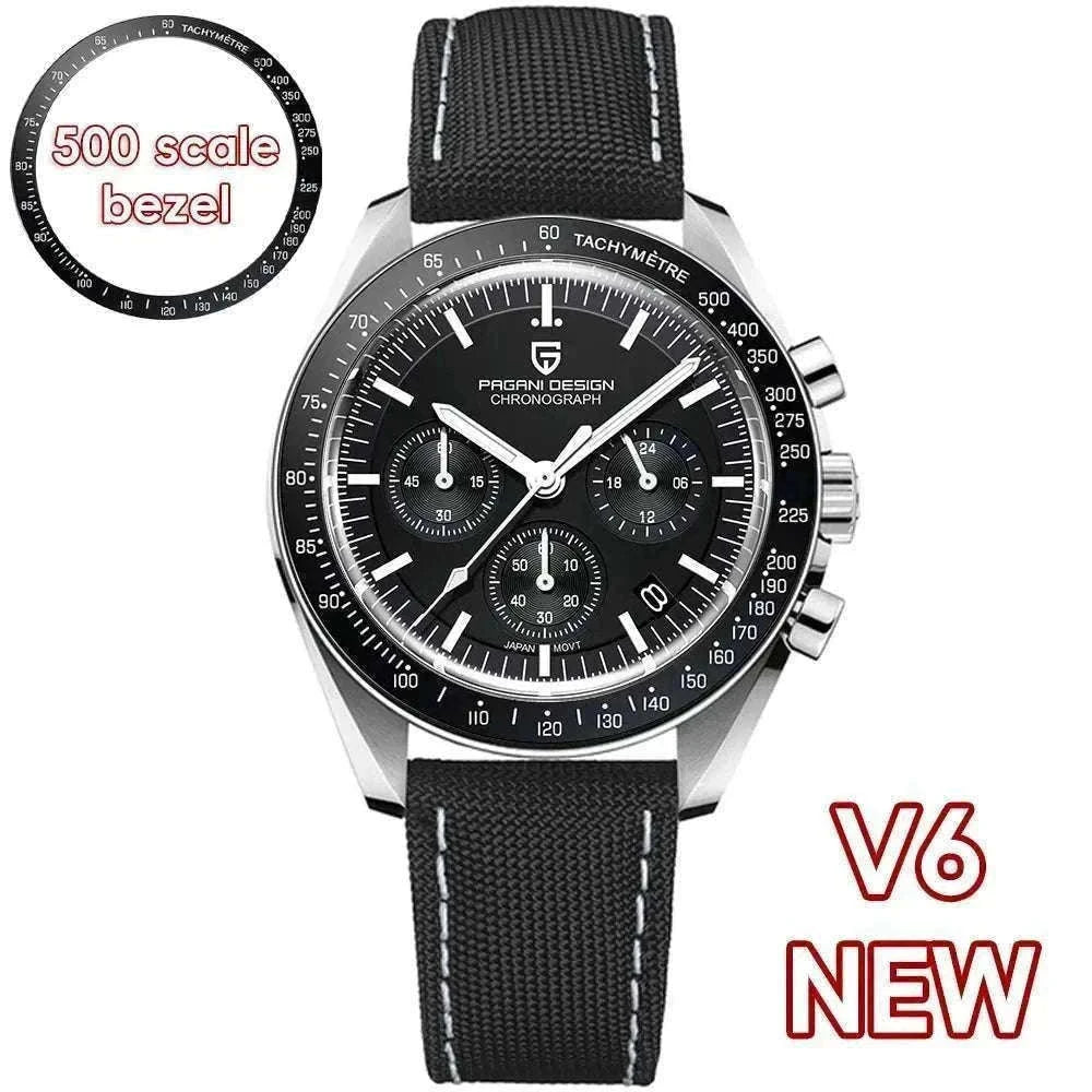 Pagani Design PD1701 Moonwatch Chronograph Steel Quartz Watch-Ice Blue / spain