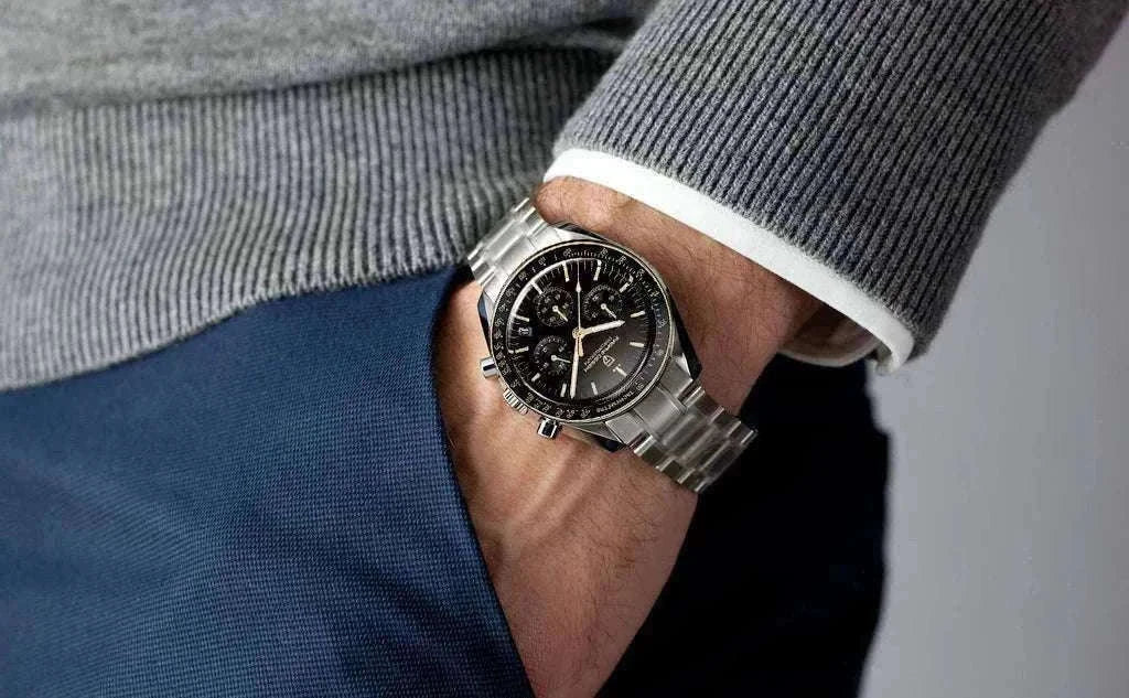 Pagani Design PD1701 Moonwatch Chronograph Steel Quartz Watch-Ice Blue / spain
