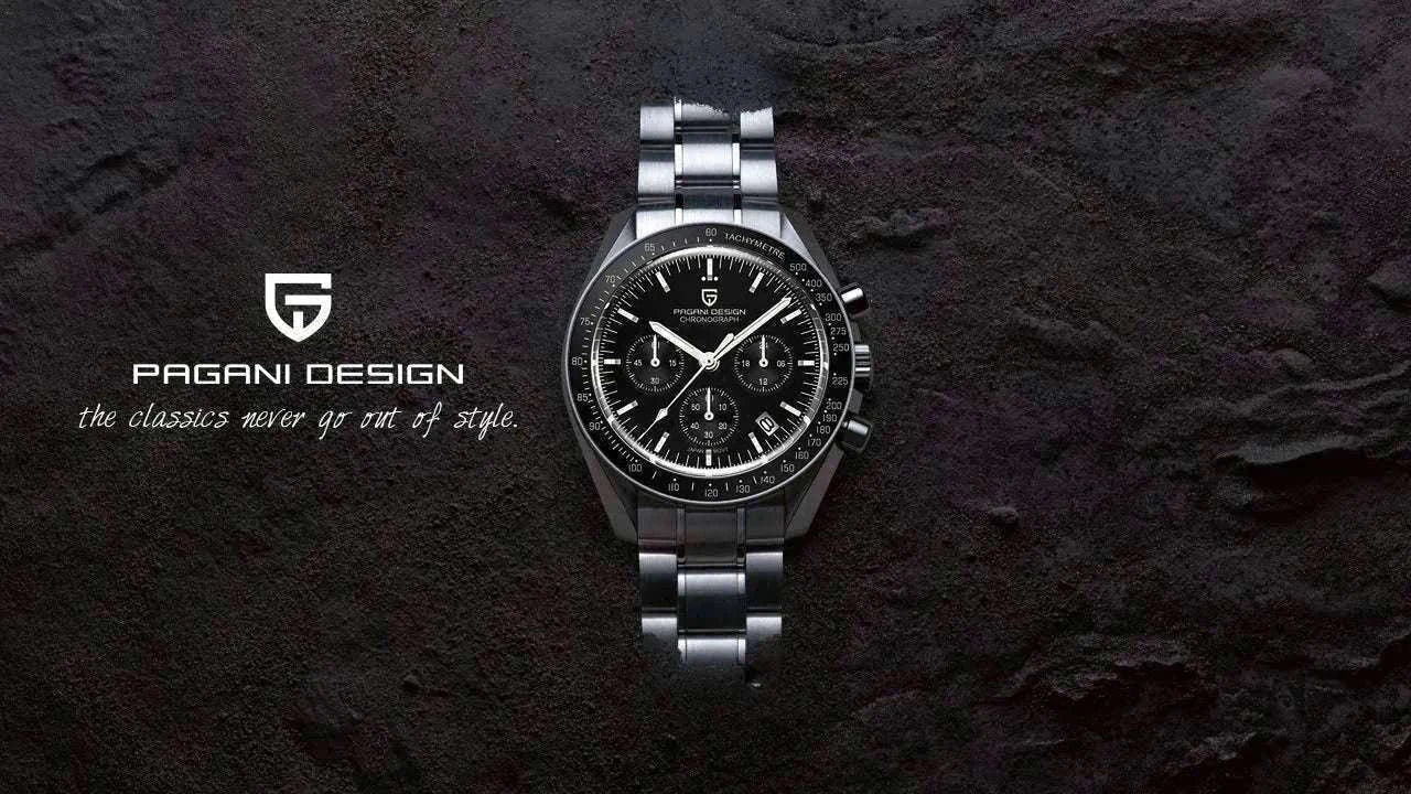 Pagani Design PD1701 Moonwatch Chronograph Steel Quartz Watch-Ice Blue / spain