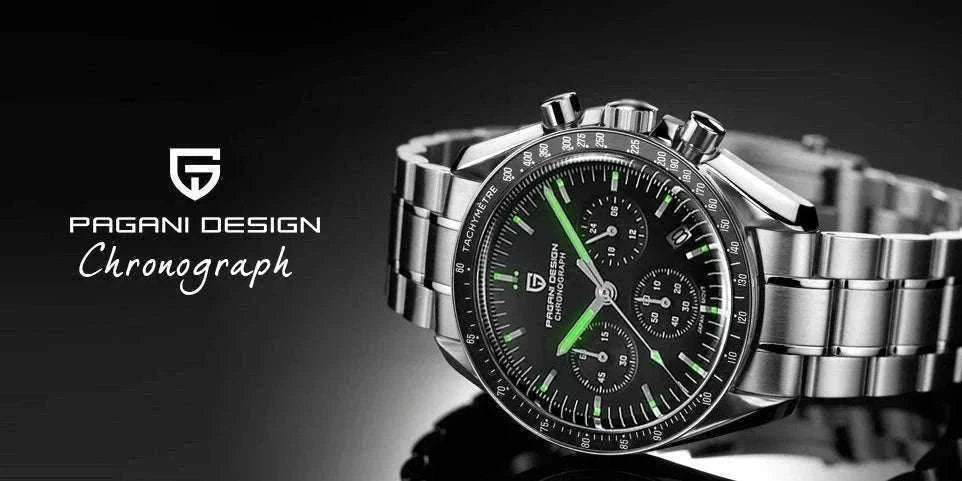 Pagani Design PD1701 Moonwatch Chronograph Steel Quartz Watch-Ice Blue / spain
