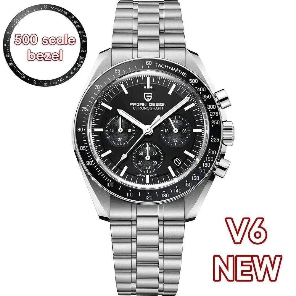 Pagani Design PD1701 Moonwatch Chronograph Steel Quartz Watch-Ice Blue / spain