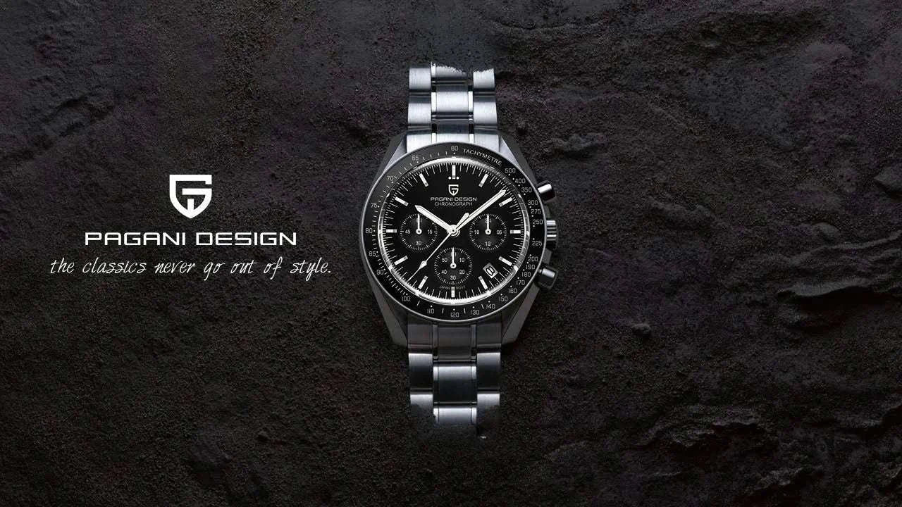 Pagani Design PD1701 Moonwatch Chronograph Steel Quartz Watch-Ice Blue / spain