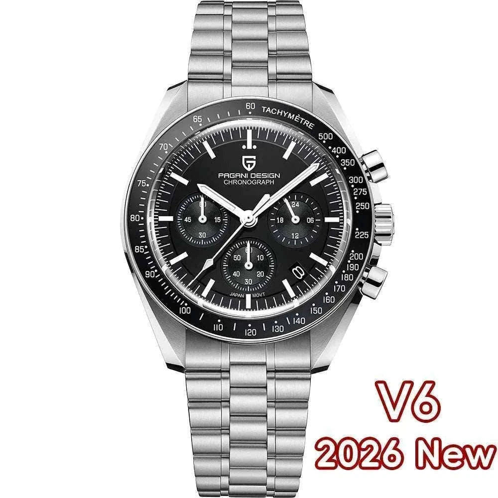 Pagani Design PD1701 Moonwatch Chronograph Steel Quartz Watch-Ice Blue / spain