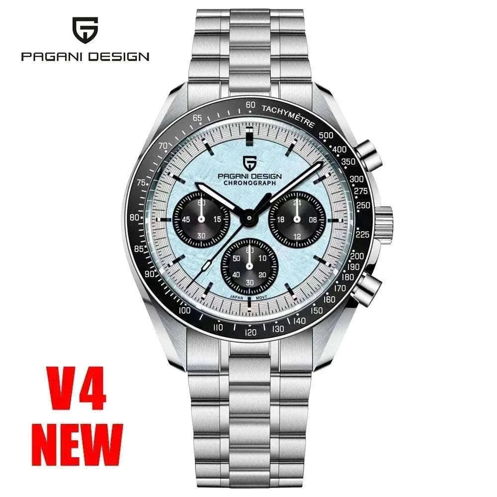 Pagani Design PD1701 Moonwatch Chronograph Steel Quartz Watch-Ice Blue / spain