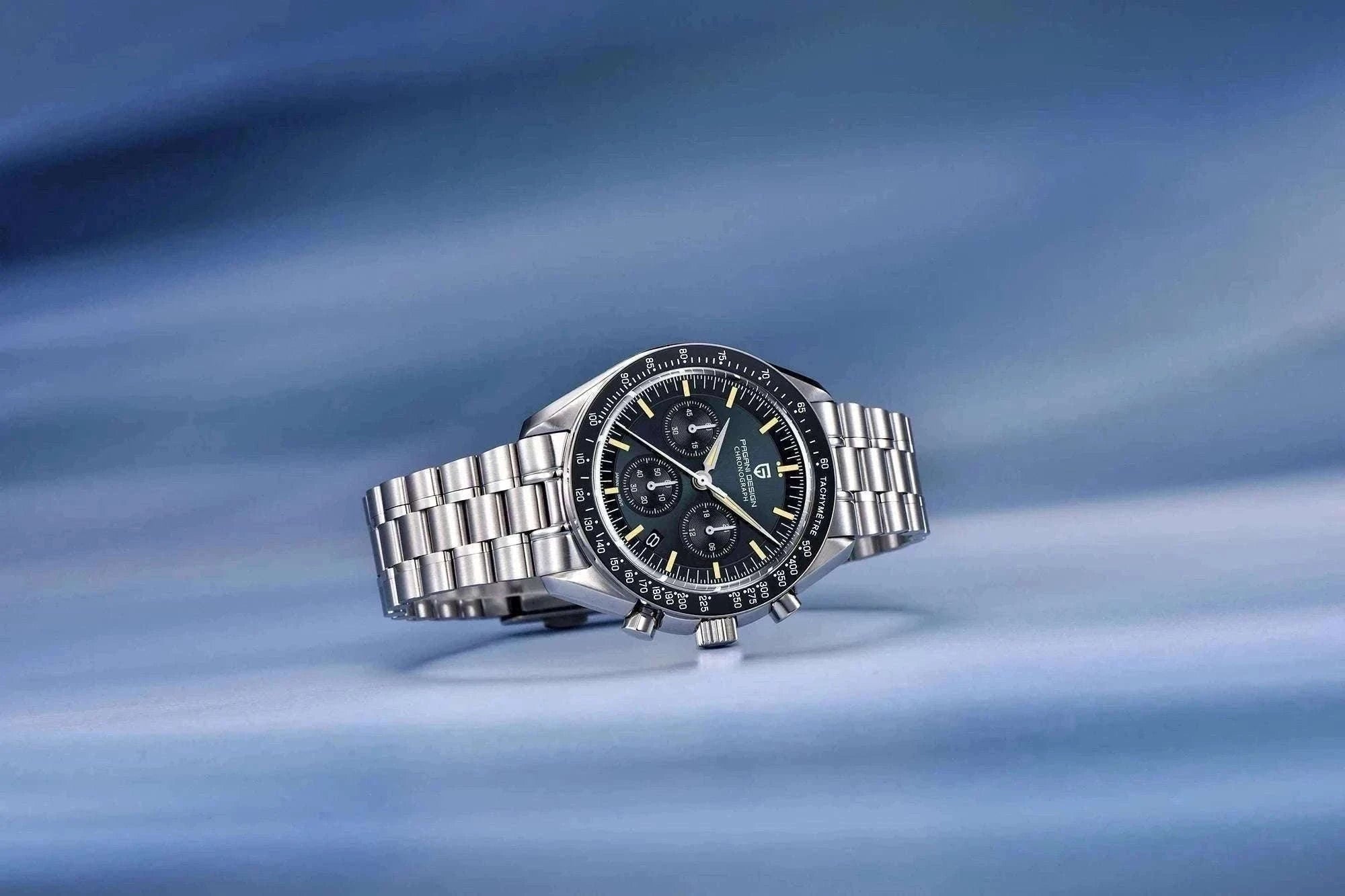 Pagani Design PD1701 Moonwatch Chronograph Steel Quartz Watch-Ice Blue / spain