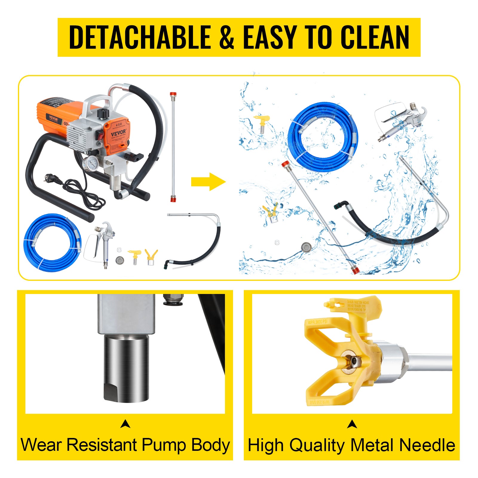 Spruzzatore Professionale per Pittura a Parete Airless 1500W/1800W