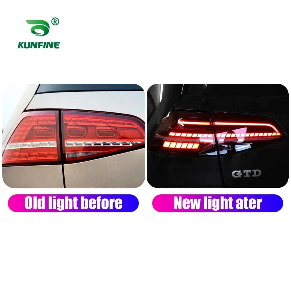 Pair of LED Tail Light Assembly for VW Golf 7 / 7.5-Smoked 2PCs / france