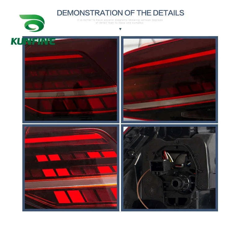 Pair of LED Tail Light Assembly for VW Golf 7 / 7.5-Smoked 2PCs / france