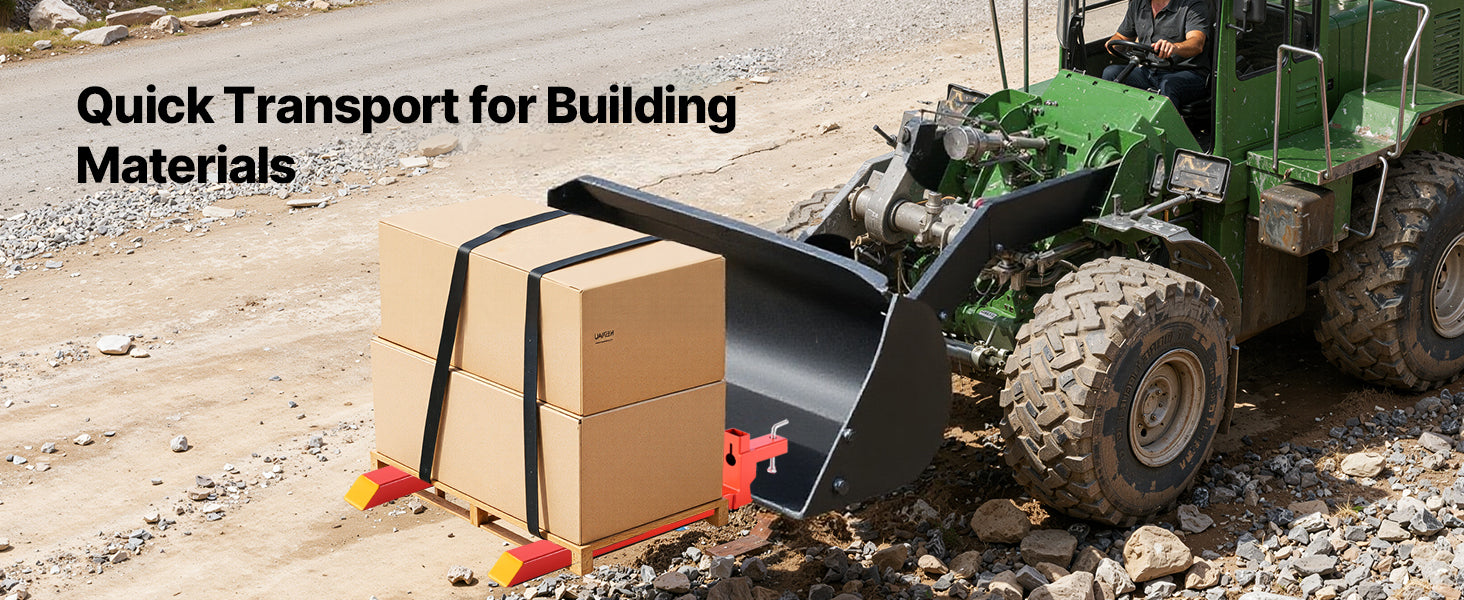SuceeBuy 2000 lb Klips na widły paletowe z zaczepem całkowita długość 43 in szybkie mocowanie do traktora / osprzęt do łyżki ładowarki do ładowarki teleskopowej przemysłowej (skid steer)