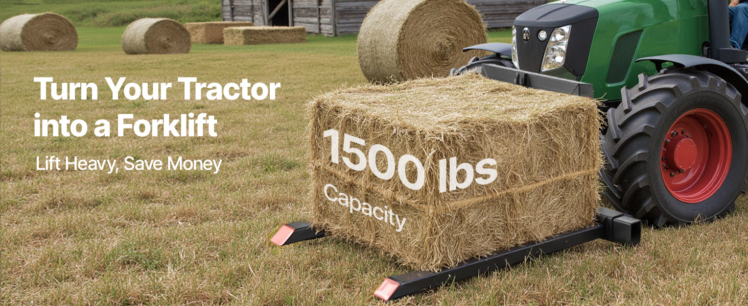 1500 lb 3-Point Hitch Pallet Forks 50in for CAT 1 Tractors