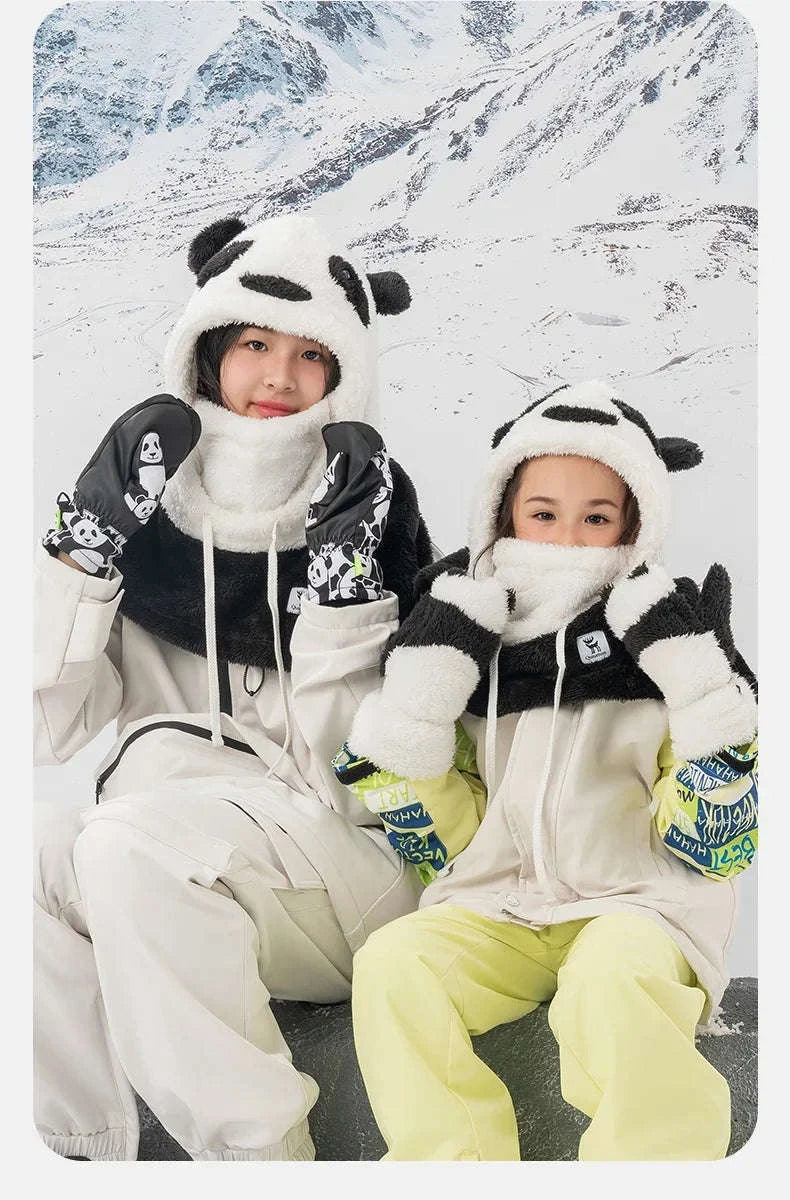 Panda Ski Gloves for Kids & Parents – Warm Winter Grip Gloves-014-S348 / S