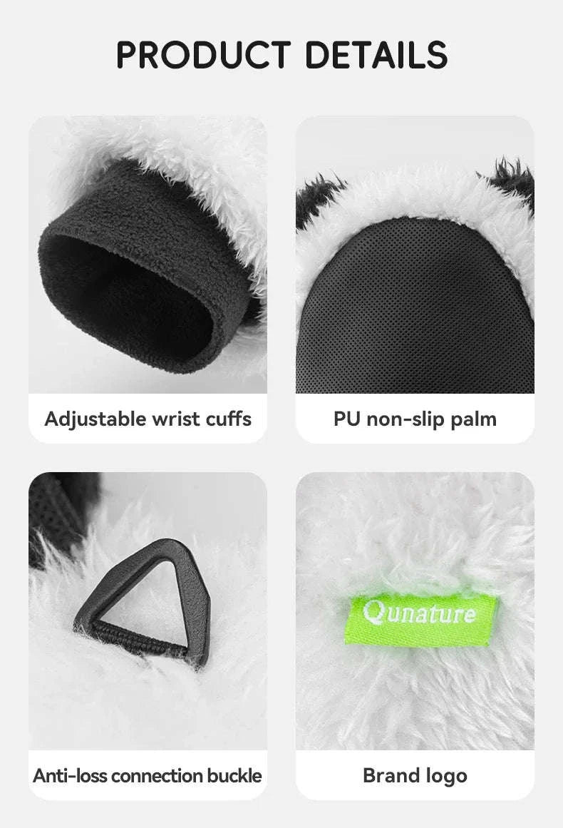 Panda Ski Gloves for Kids & Parents – Warm Winter Grip Gloves-014-S348 / S