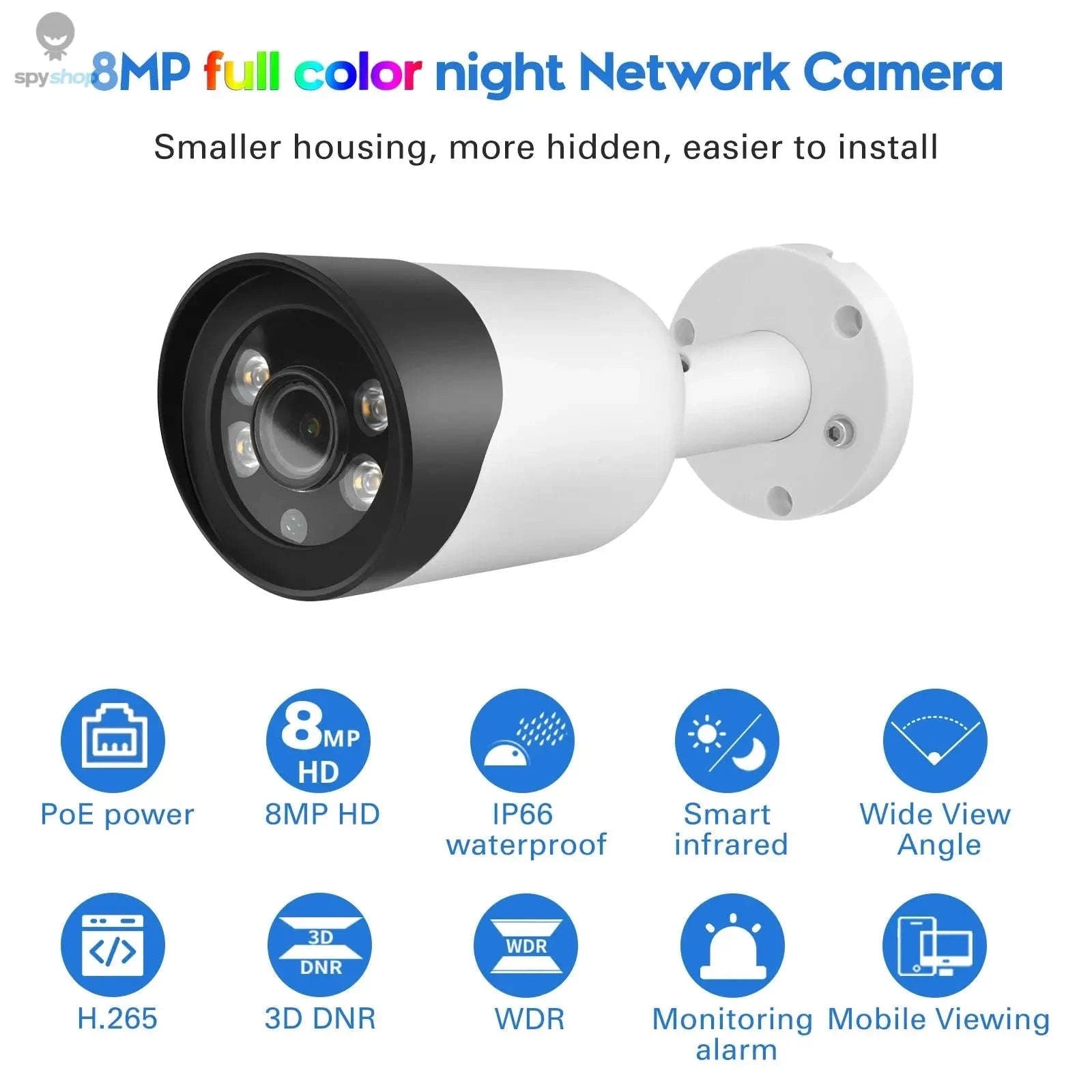 Panoeagle ColorVu POE Bullet Camera – 8MP/5MP Full‑Color Night Surveillance-8MP 10PCS / 2.8mm / CHINA