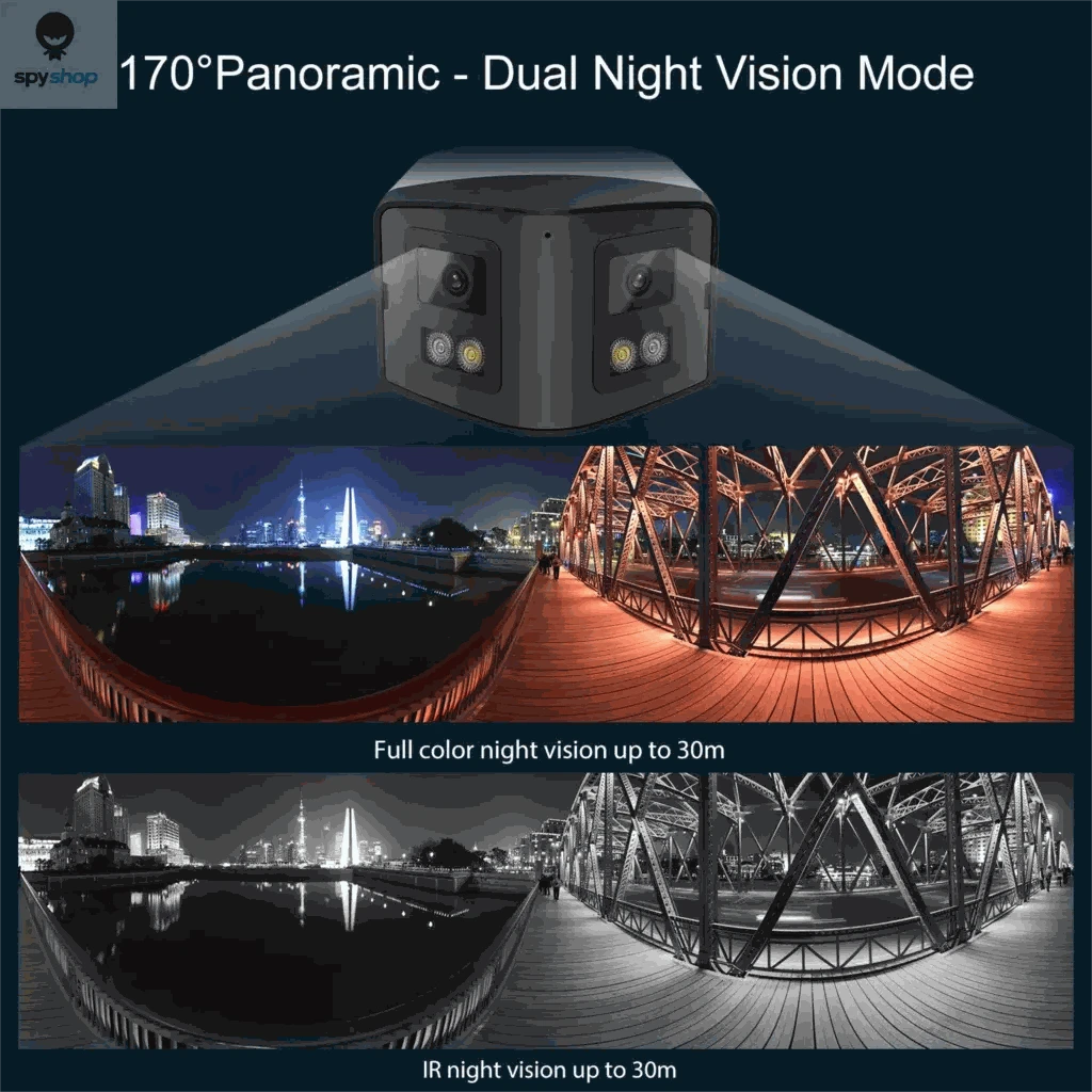 Panoramic IP Camera – 4MP Dual-Lens 180° Security Monitoring-4MP / 2.8mm / United States