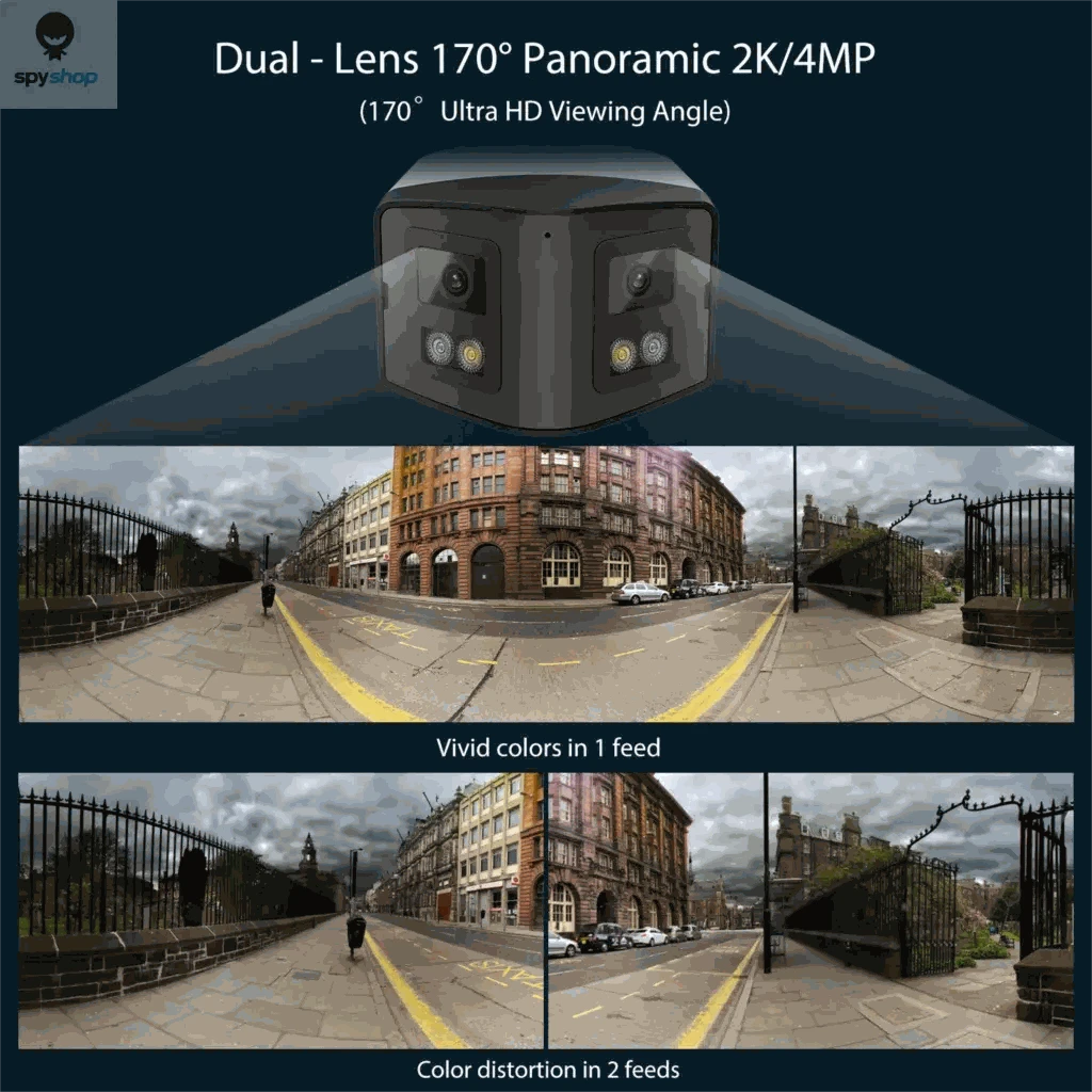 Panoramic IP Camera – 4MP Dual-Lens 180° Security Monitoring-4MP / 2.8mm / United States