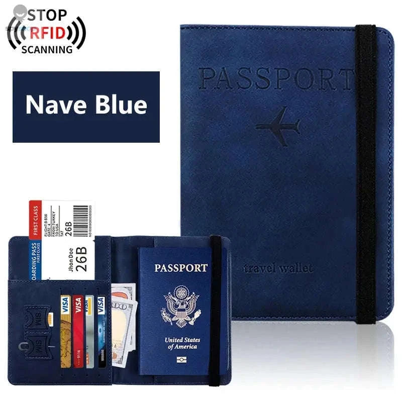 Passport Holder Wallet for Travel Essentials-Nave Blue