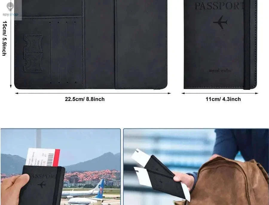 Passport Holder Wallet with RFID Protection and Travel Organization-Nave Blue