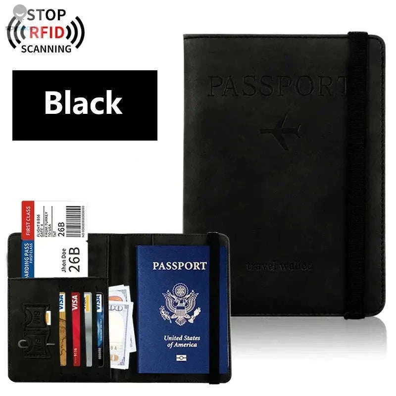 Passport Holder Wallet with RFID Protection and Travel Organization-Nave Blue