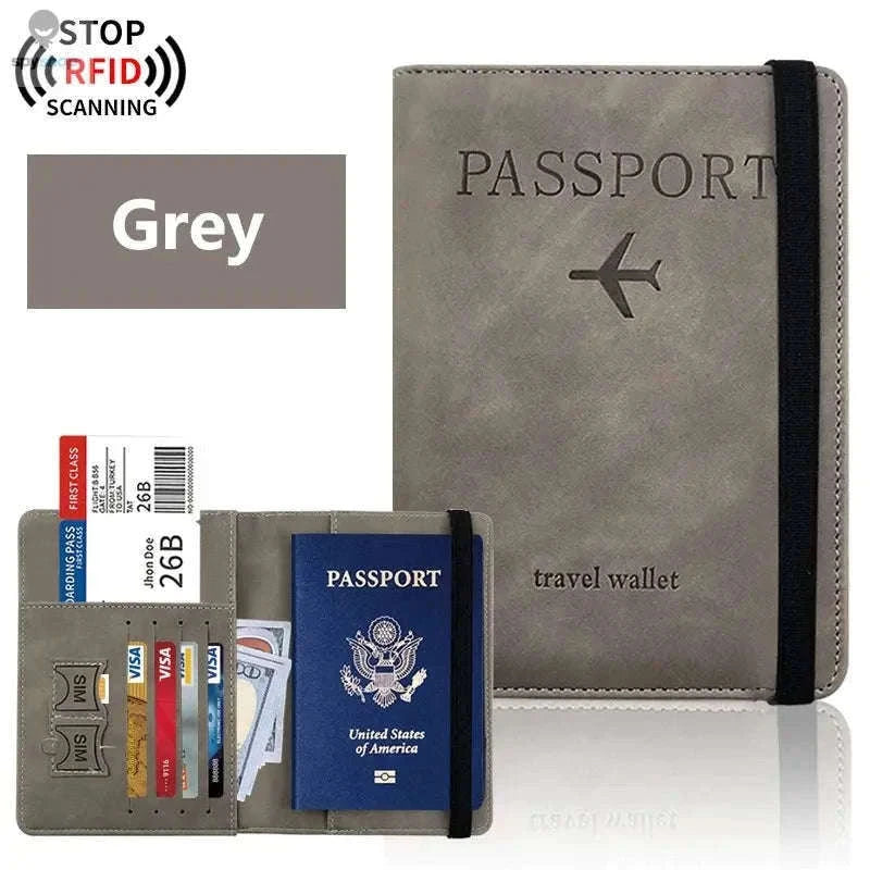Passport Holder Wallet with RFID Protection and Travel Organization-Nave Blue
