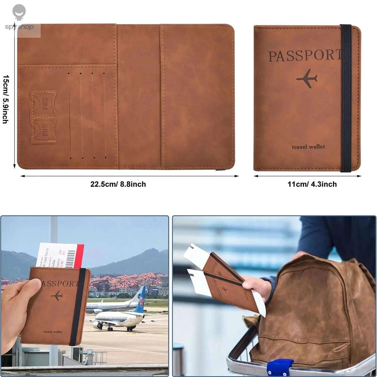 Passport Holder Wallet with RFID Protection and Travel Organization-Nave Blue