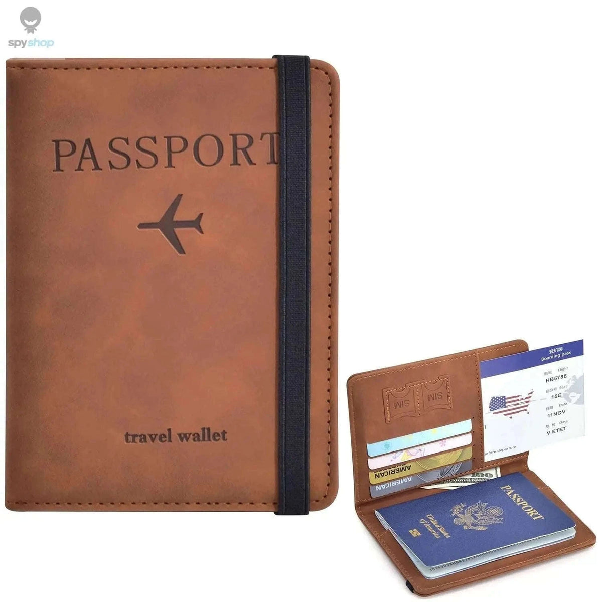 Passport Holder Wallet with RFID Protection and Travel Organization-Nave Blue