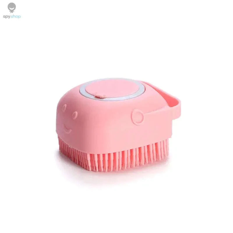 PawfectClean Pet Bathing Brush – Soft Silicone Grooming & Shampoo Dispenser-Pink