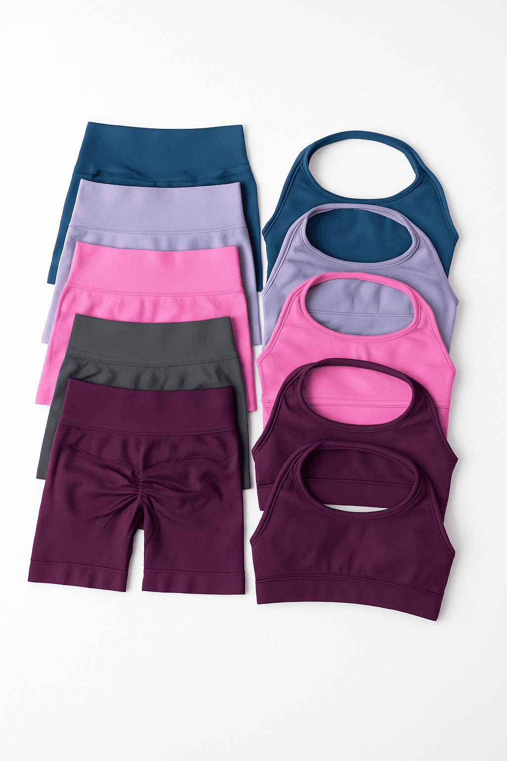 Peach Sports Bra & Shorts Set for Supportive Workouts-LightPink / S