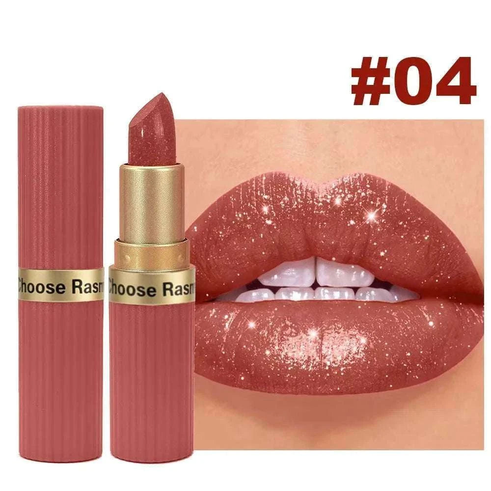 Pearlescent Pink Glitter Velvet Lipstick-