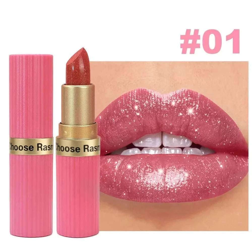 Pearlescent Pink Glitter Velvet Lipstick-