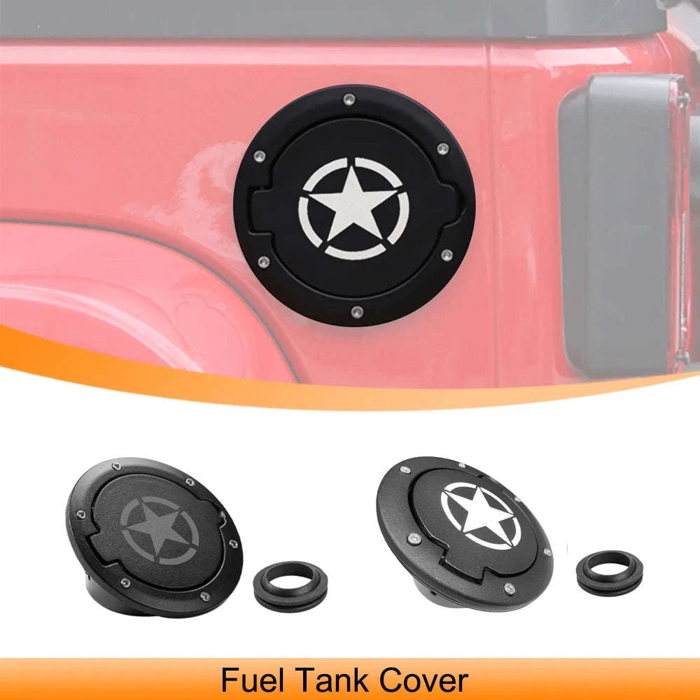 Pentagram Fuel Tank Cap Cover for Jeep Wrangler JK JKU 2007-2017-White Pentagram