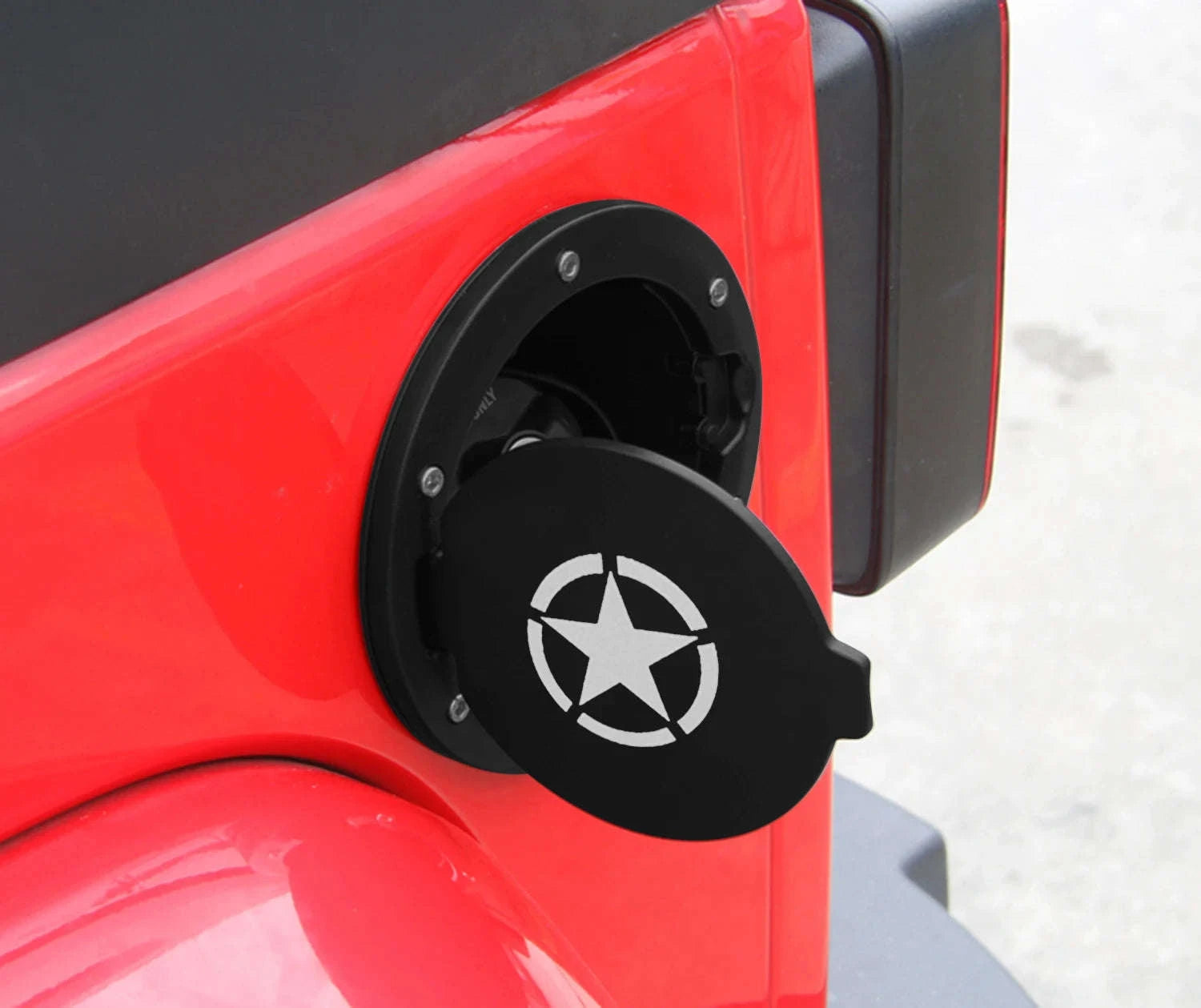 Pentagram Fuel Tank Cap Cover for Jeep Wrangler JK JKU 2007-2017-White Pentagram