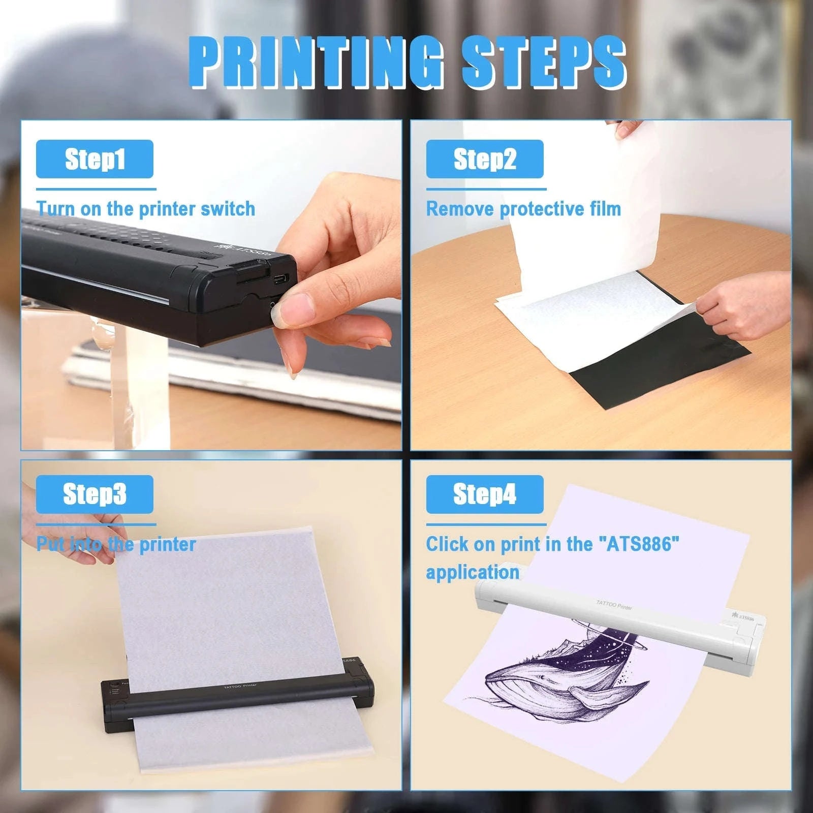 Peripage A40 Mini Portable Thermal Printer-With 15paper