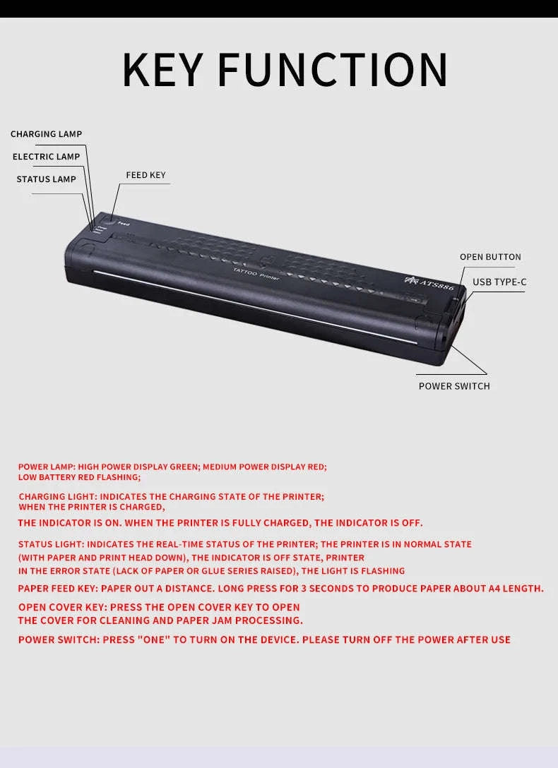 Peripage A40 Mini Portable Thermal Printer-With 15paper