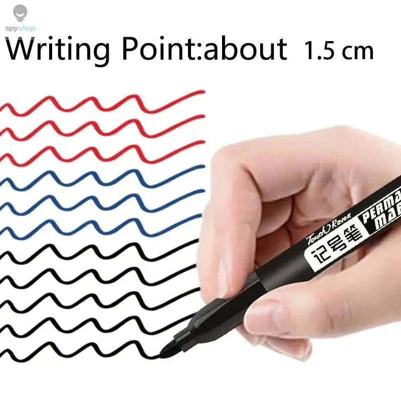 Permanent Marker Pen Set for Clean, Waterproof Lines-5 Black 5 Blue