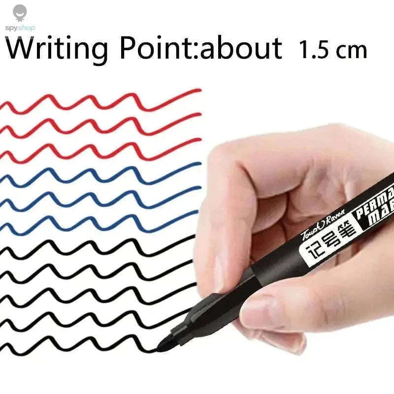 Permanent Marker Pen Set for Clean, Waterproof Lines-5 Black 5 Blue