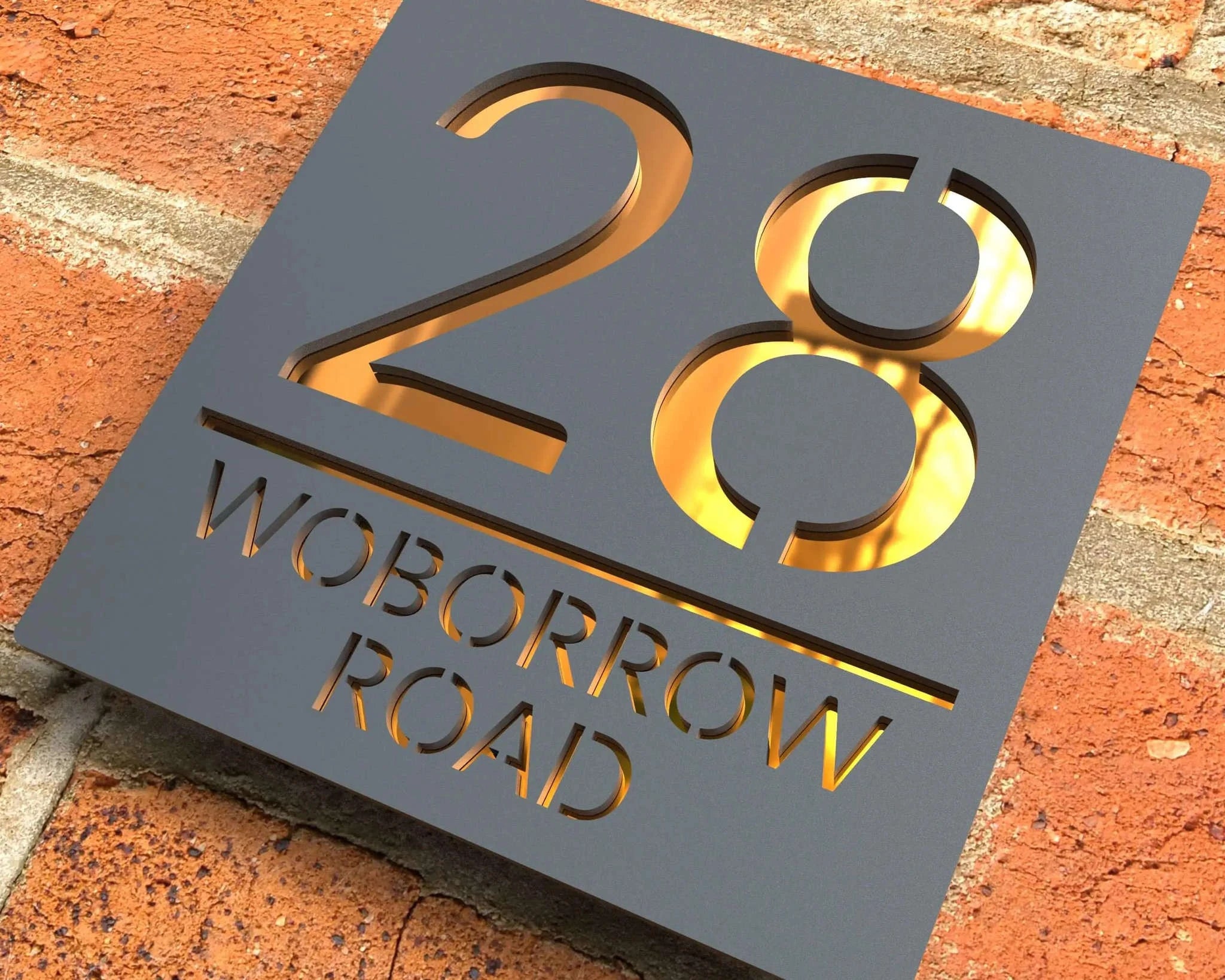 Personalized Acrylic House Number Sign-Black Black / 20X20CM