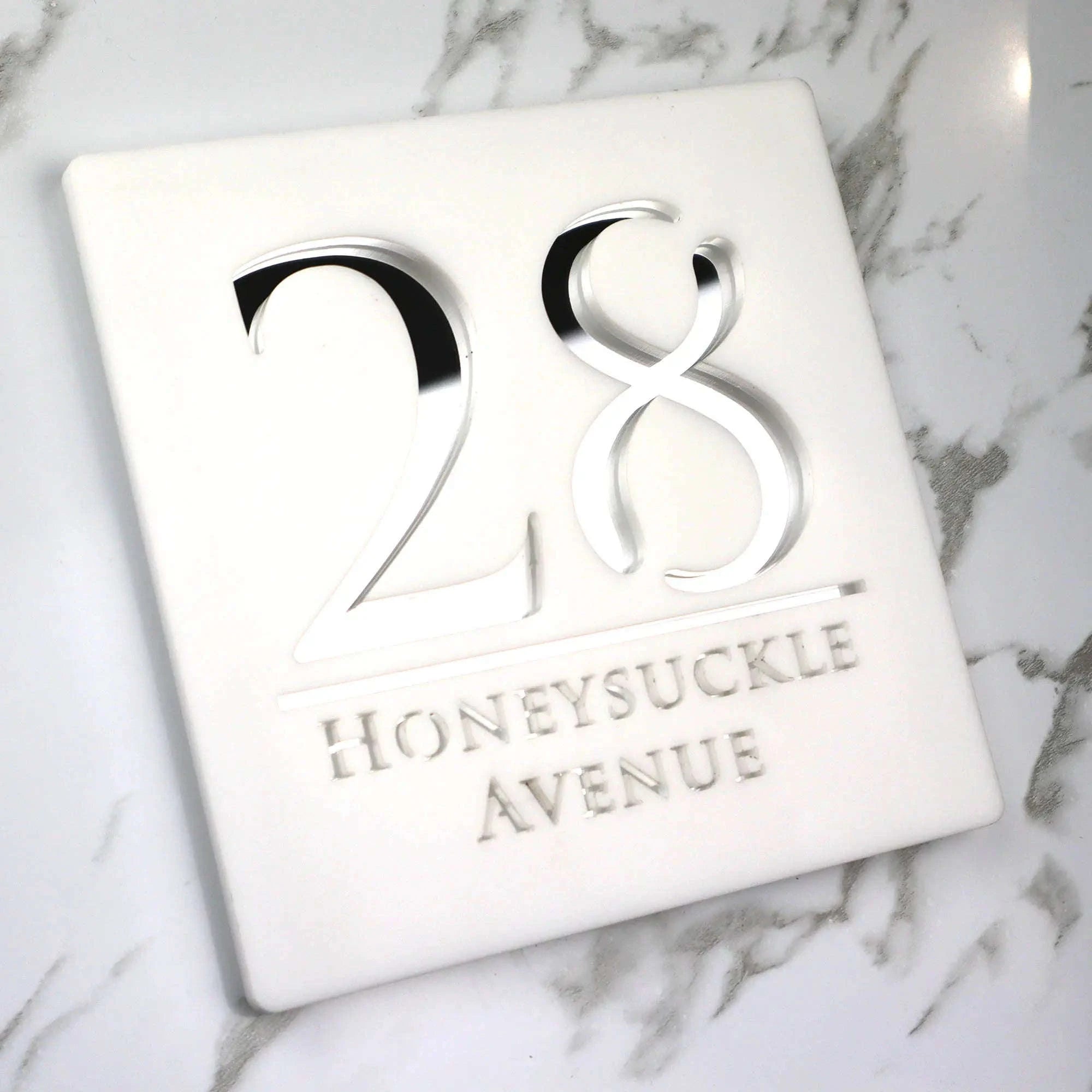 Personalized Acrylic House Number Sign-Black Black / 20X20CM