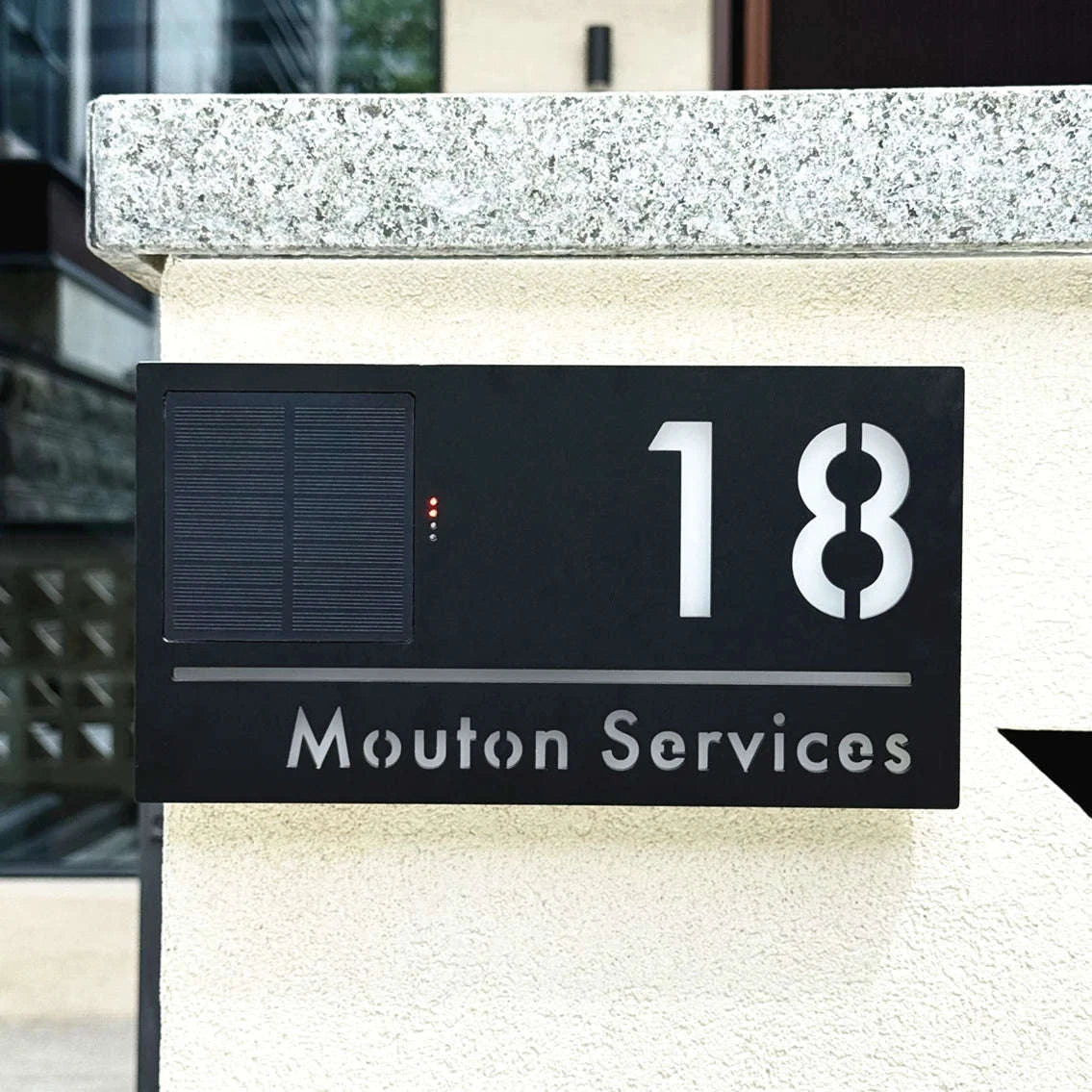 Personalized Solar LED House Number Sign-3-Color / 28x15cm(11x5.9in)