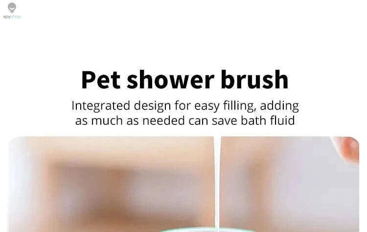 Pet Bathing Brush with Shampoo Dispenser and Soft Silicone Bristles-Pink