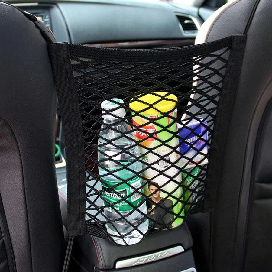 Pet Car Barrier with Safety Mesh Storage Bag-Black