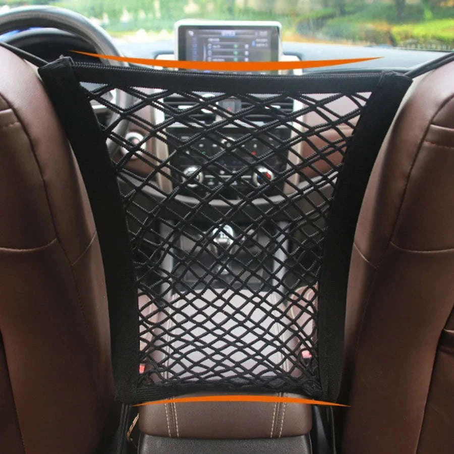 Pet Car Barrier with Safety Mesh Storage Bag-Black