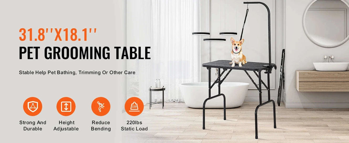 Pet Grooming Table with Two Arms and Clamp, Foldable Stand for Small to Medium Dogs-32inch one arm / Poland