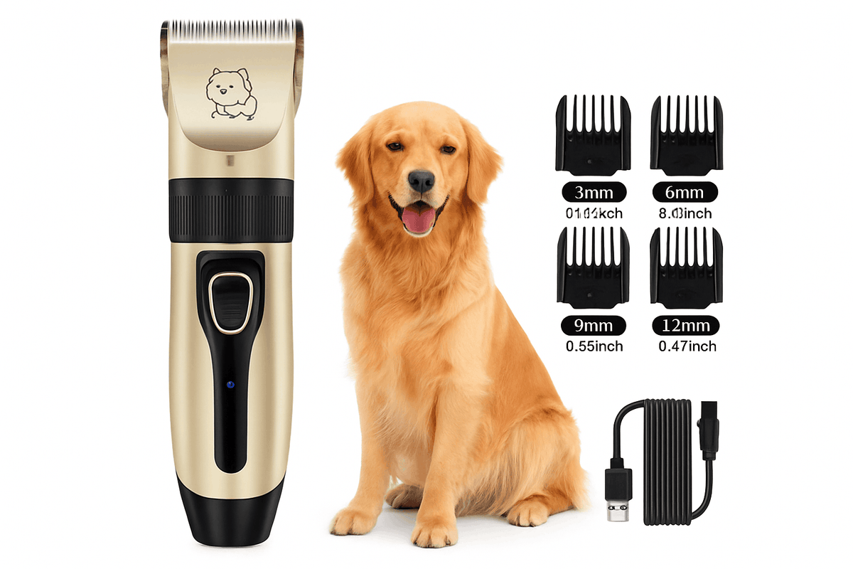 Pet Hair Clipper & Trimmer for Dogs and Cats-Gold
